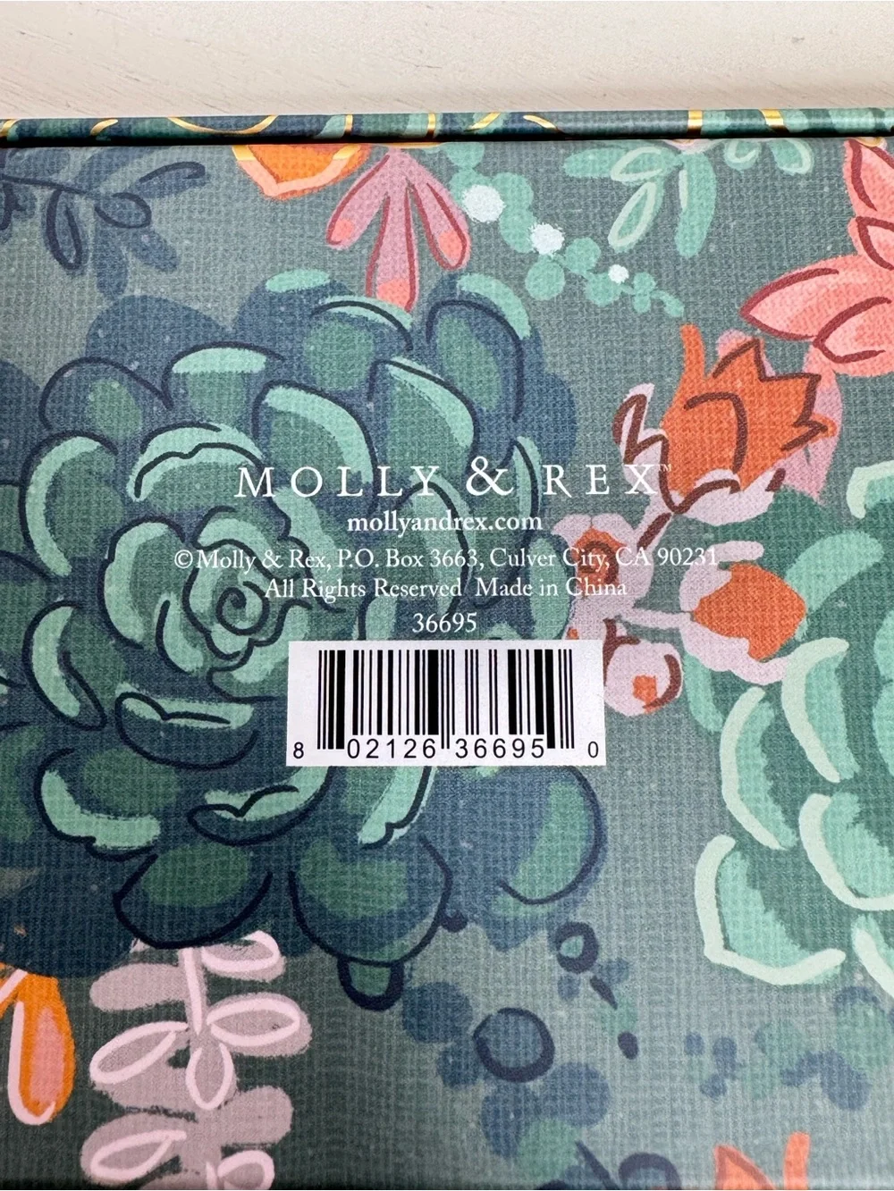 Molly & Rex Floral Succulent Print Storage Box